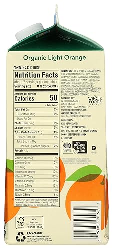 Miniatura 5 de 365 By Whole Foods Market, Jugo de naranja orgánico menos azúcar, 59 onzas líquidas
