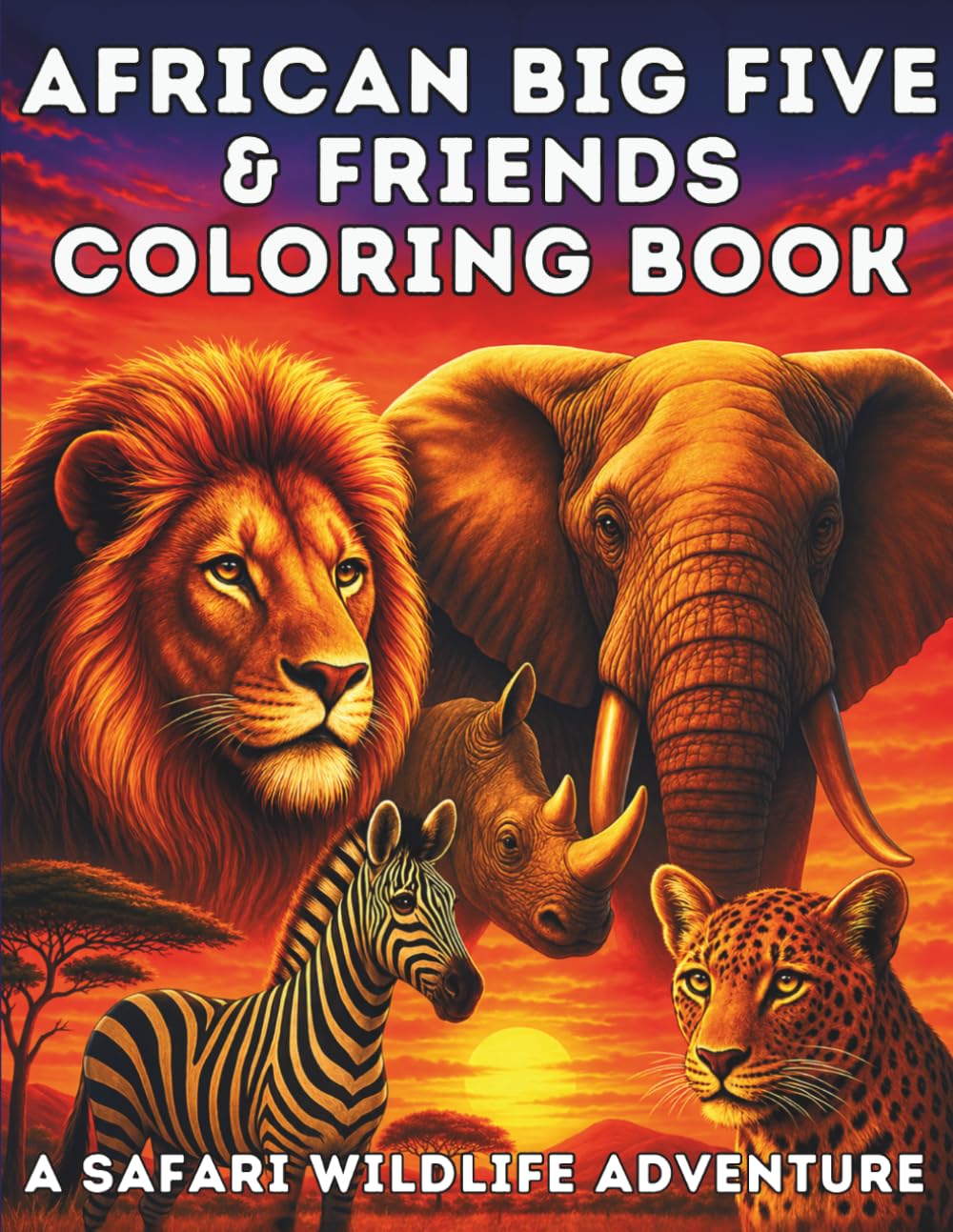 African Big Five & Friends - A Safari Wildlife Coloring Book: Color Elephants, Lions, Zebras, and More – Discover Africa’s Iconic Safari Animals (Animal Coloring Series)