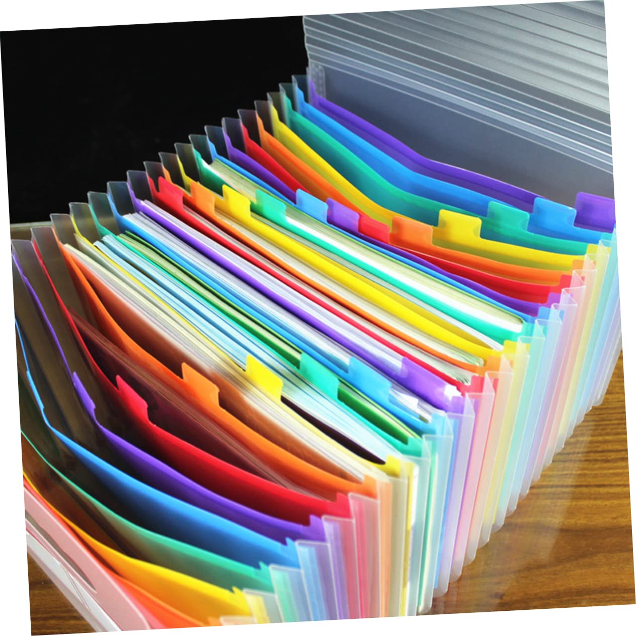 STOBOK Organizzatore Di Documenti Trasparente Scomparti Folder Leggera Con Design Cerniera Per Casa Ufficio e Scuola Risparmio Spazio Ricerca Di File