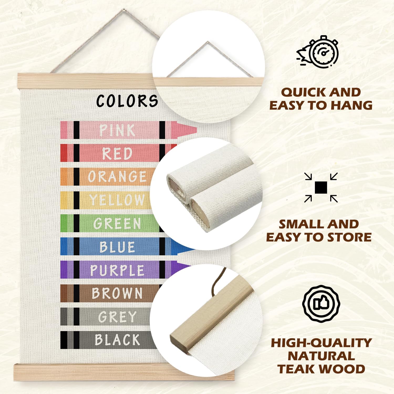 Supwhd Shapes Colors Posters for Classroom Wall, Shapes Colors Learning Poster Hanger Frame Wall Decor for Classroom Nursery Kids Room Playroom Preschool Decor, 16x24 Set of 2