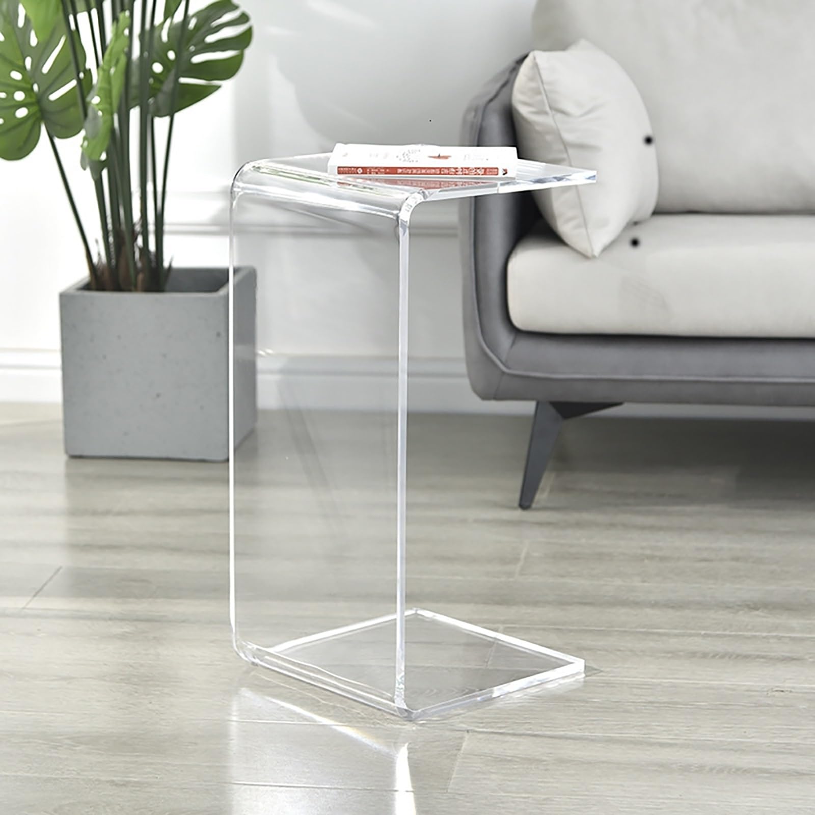 Mesa Auxiliar Acrílica Transparente,Mesa Auxiliar Forma C,Mesa Auxiliar Sofa,Mesas Auxiliares Para Salon,Mesa Auxiliar Alta,Mesa Pequeña Salon,Mesa De Centro Pequeña,Mesa Auxiliar De Estilo Moderno(Tr