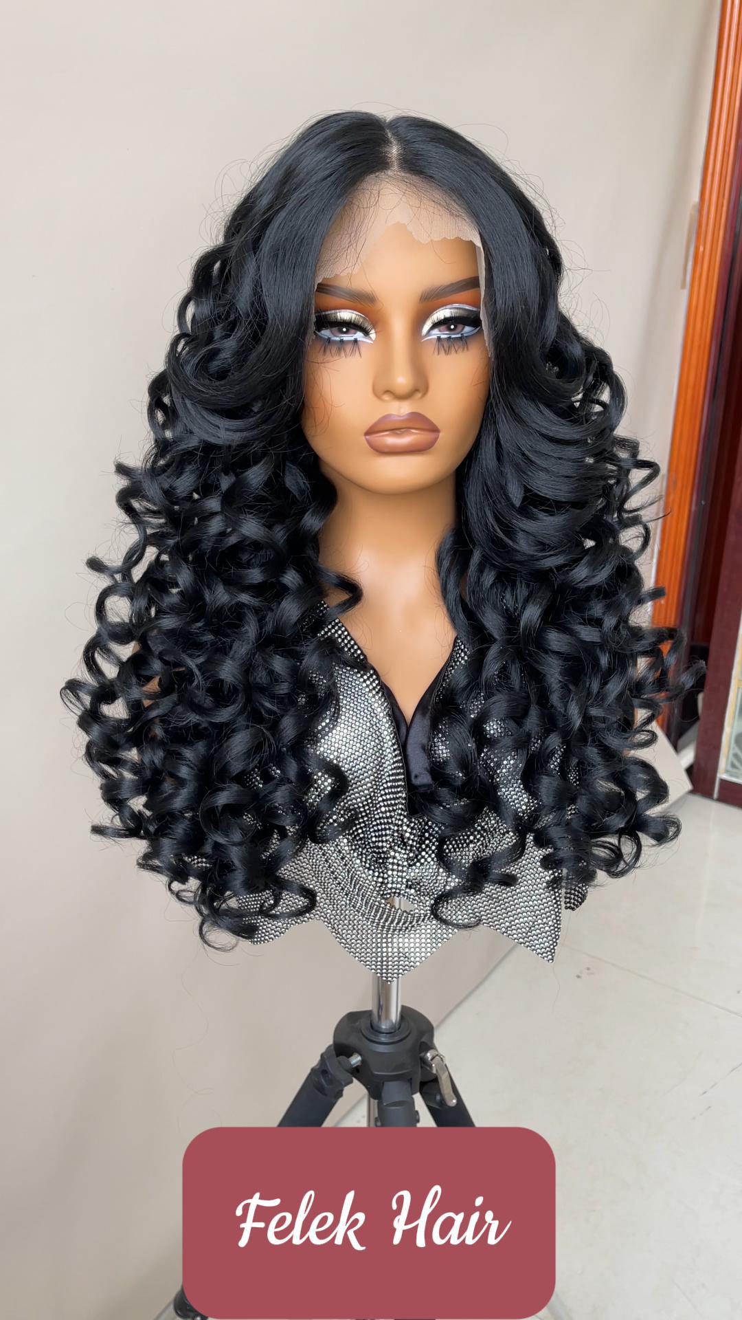 Amazon.com : Felek 13x6 Synthetic Lace Front Wig Loose Wave HD
