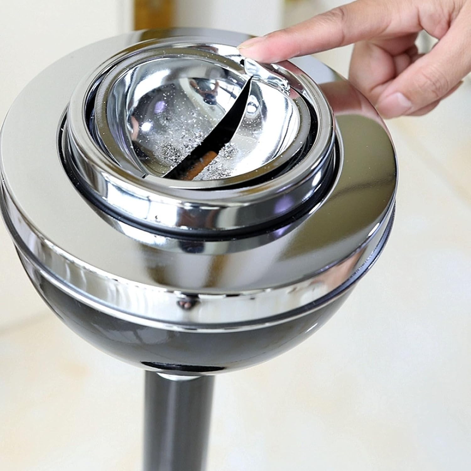 Outdoor Detachable Metal Standing Ashtray, Ash Tray for Cigarette Butt Receptacle Disposal, 2/3-Section Adjustable Floor Standing Cigarette Butt Container with Lid(Red,61cm/24in)