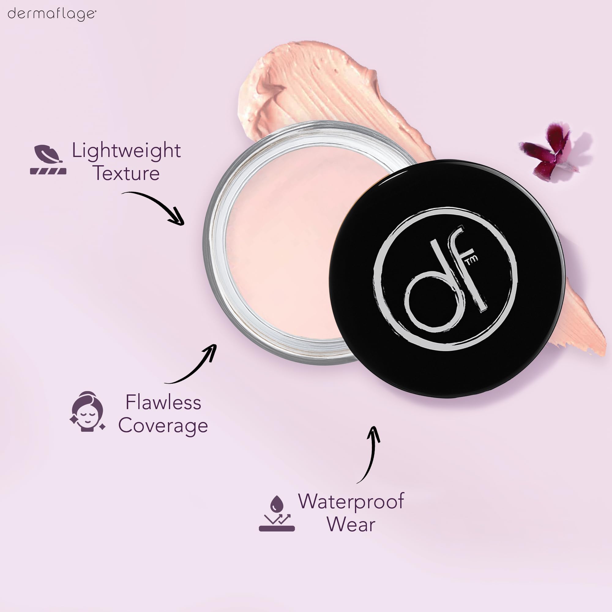 Dermaflage Waterproof Concealer Cream (Porcelain), Concealer Full Coverage, Matte Finish for Face & Body, Hides Dark Circles - Image 2