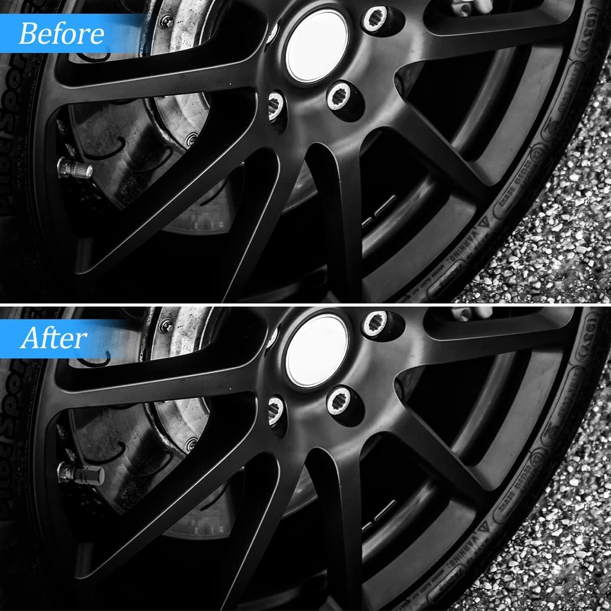 Car Tire Stem Valve Caps, 4 Pcs Aluminum Alloy Valve Stem Covers, Corrosion Resistant Leak-Proof Tire Cap Cover Accessories, Hexgon Style Wheel Air Valve Caps for SUV Car Bike (Black) - Image 6