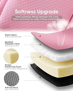 TinlyFinly Infant Car seat Insert, for Preemie Newborn Infant, Pink | Compatible With Doona, Graco, Britax, Chicco, Evenflo Car Seat, For 0-24 Months, Adjustable Baby Head Body Support Cushion