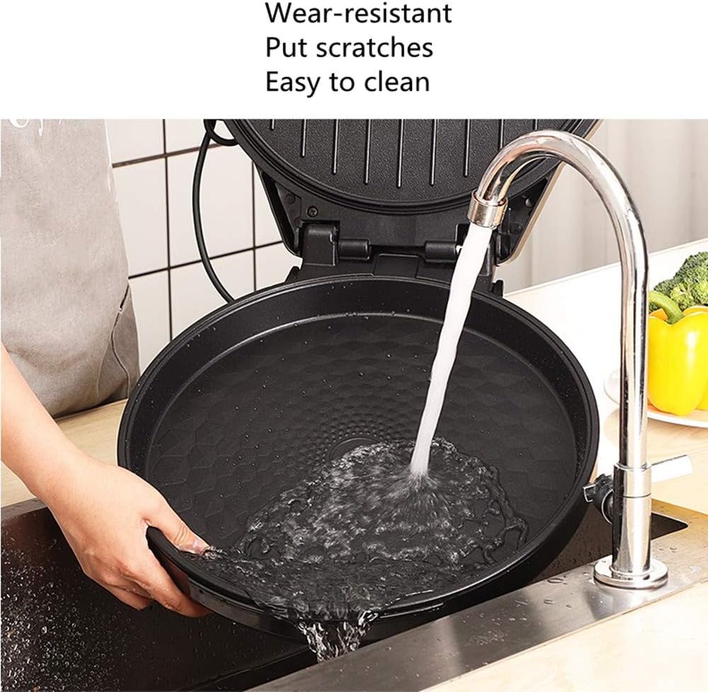 red rotatable Electric Baking Tray Designed with Diamond Shaped Baking Tray Non-Stick Coating Safe Fast Frying Double-Sided Heating Household Frying pan