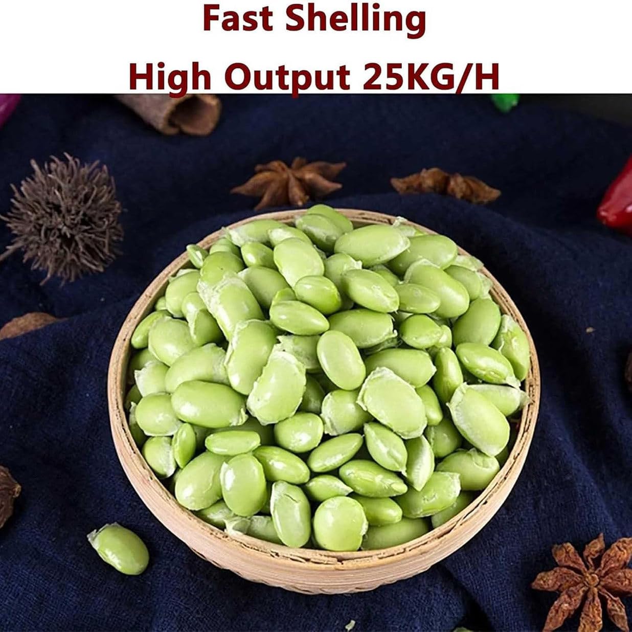Elektryczna Łuskarka Do Groszku, Półautomatyczna Obieraczka Do Groszku, Edamame I Fasoli, Wysoka Wydajność 10 Kg/H Do Użytku Komercyjnego I Domowego