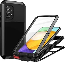 seacosmo Coque pour Samsung Galaxy A52s 5G, A52 4G/5G, avec Verre trempé Protecteur d'écran, Métal Rigide Antichoc Militaire renforcer Incassable, Intégrale Robuste Robuste Lourd Armure Case Coque