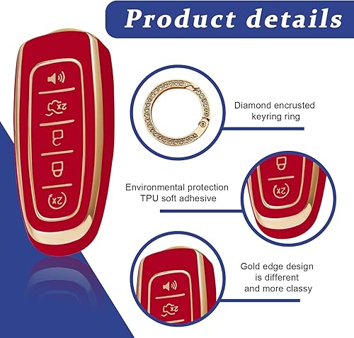 Miniatura 3 de Compatible con funda para llavero Ford con cordón para llavero, carcasa de TPU suave de repuesto para Ford C-Max Edge Escape Expedition Explorer