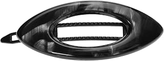 France Luxe Mini Cutout Oval on Plastic Tige Boule Barrette - Nacro Black