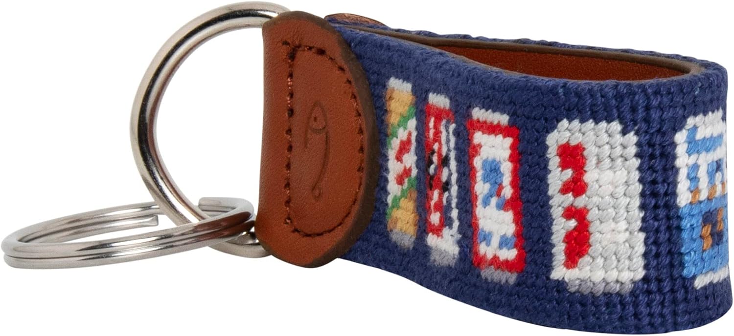 Leather Hand-Stitched Needlepoint Key Fob or Key Chain image 5