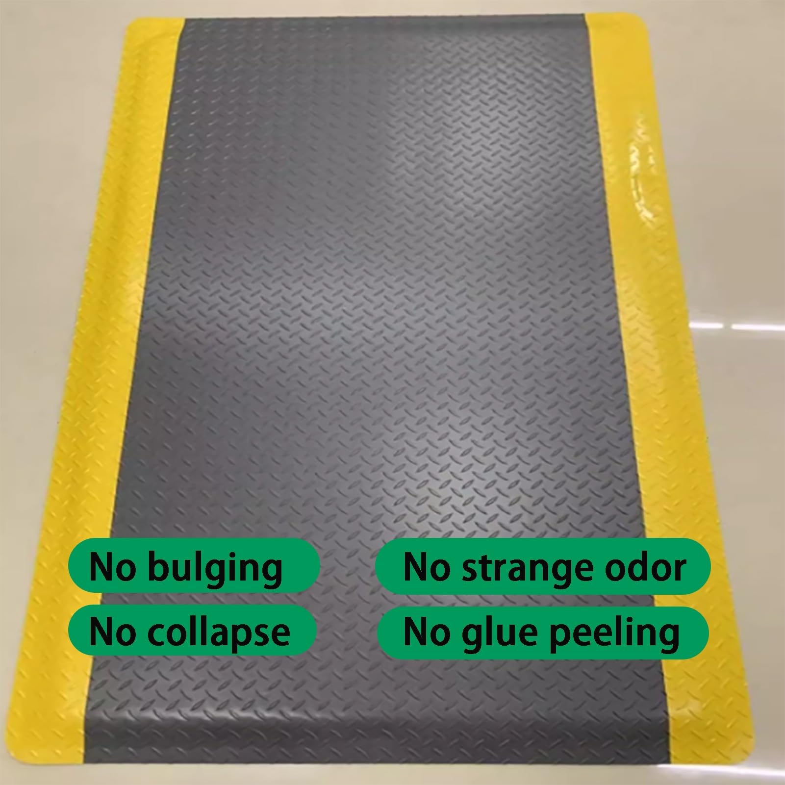 Tappetino antifatica industriale in schiuma addensata, antiscivolo, resistente all'usura, progettato ergonomicamente for alleviare l'affaticamento in piedi.(90x150cm/35.4x59.1in)