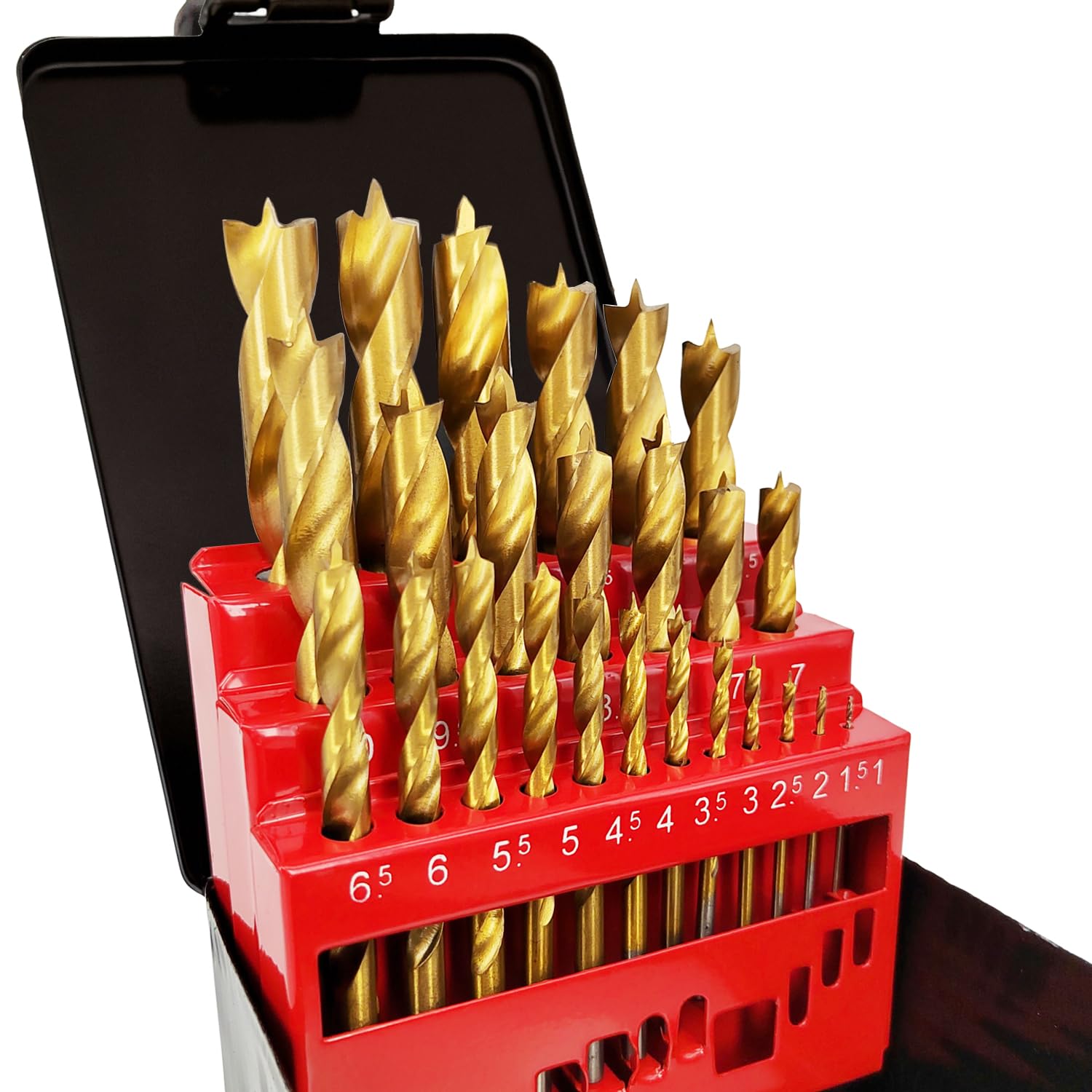 HYMNORQ 25-Piece Metric Brad Point Set