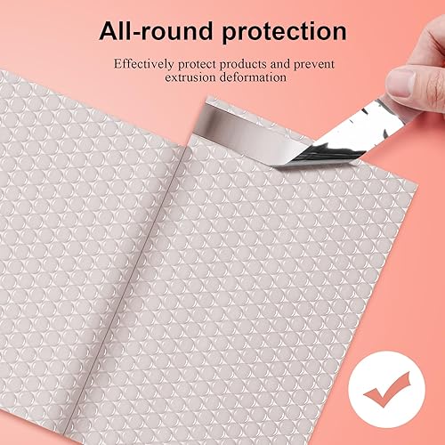 Miniatura 7 de ROUND RICH - Paquete de 50 bolsas de burbujas transparentes de 6 x 8 pulgadas con doble pared gruesa de burbujas a prueba de golpes, bolsas de