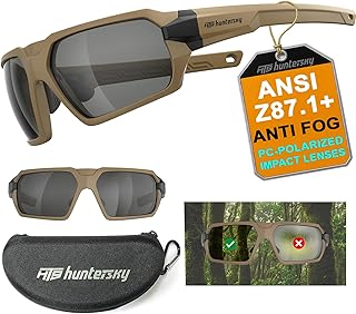 HTS HUNTERSKY Ballistic Tactical ANSI Z87.1+ Impact Protection Anti Fog Shooting Glasses Military Grade Airsoft Range