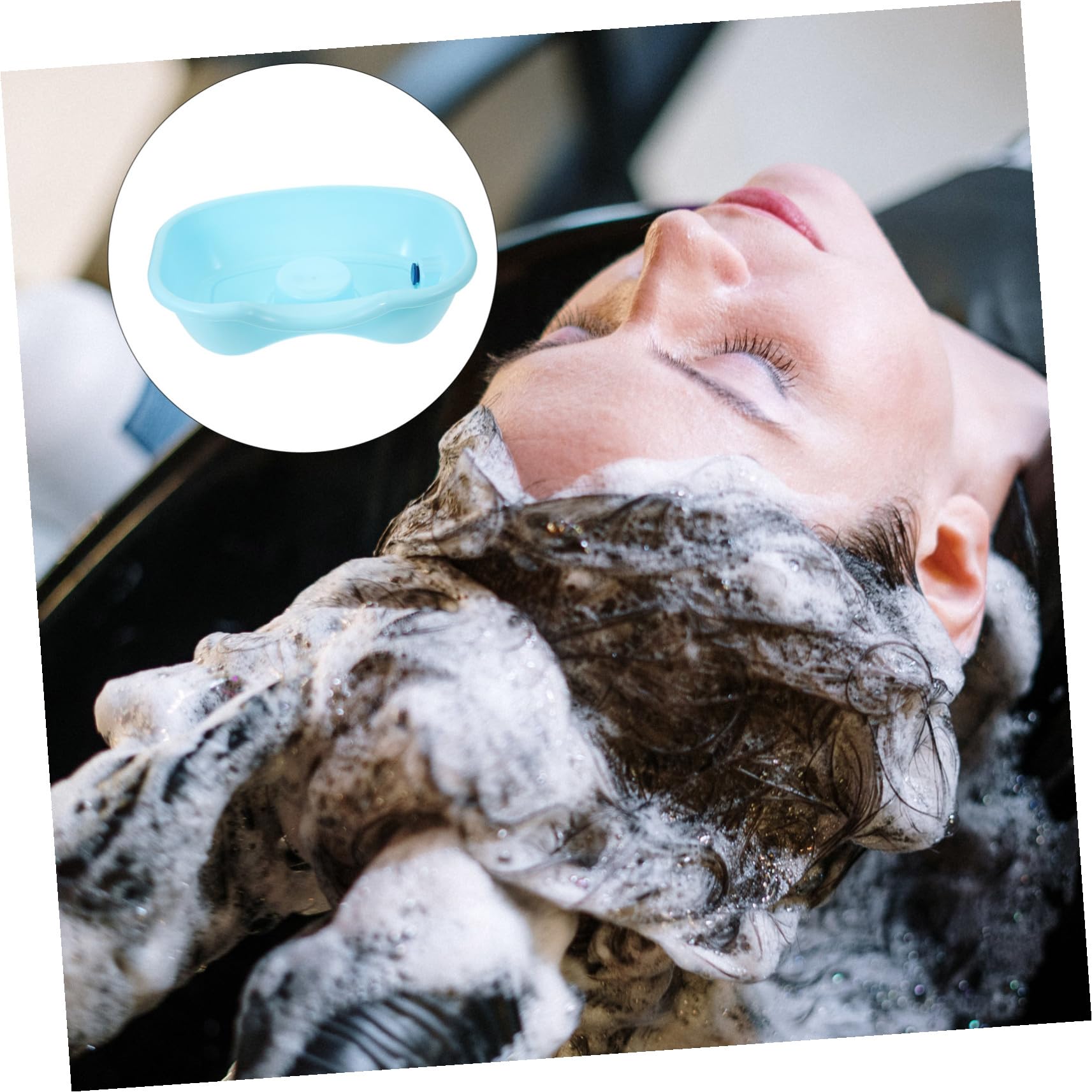 Hohopeti Ergonomisches Haarwaschbecken für Senioren und Bettlägerige Waschschüssel mit Nackenstütze für Bequemes Haarewaschen im Bett Tragbar und Geeignet für Erwachsene Schwangere