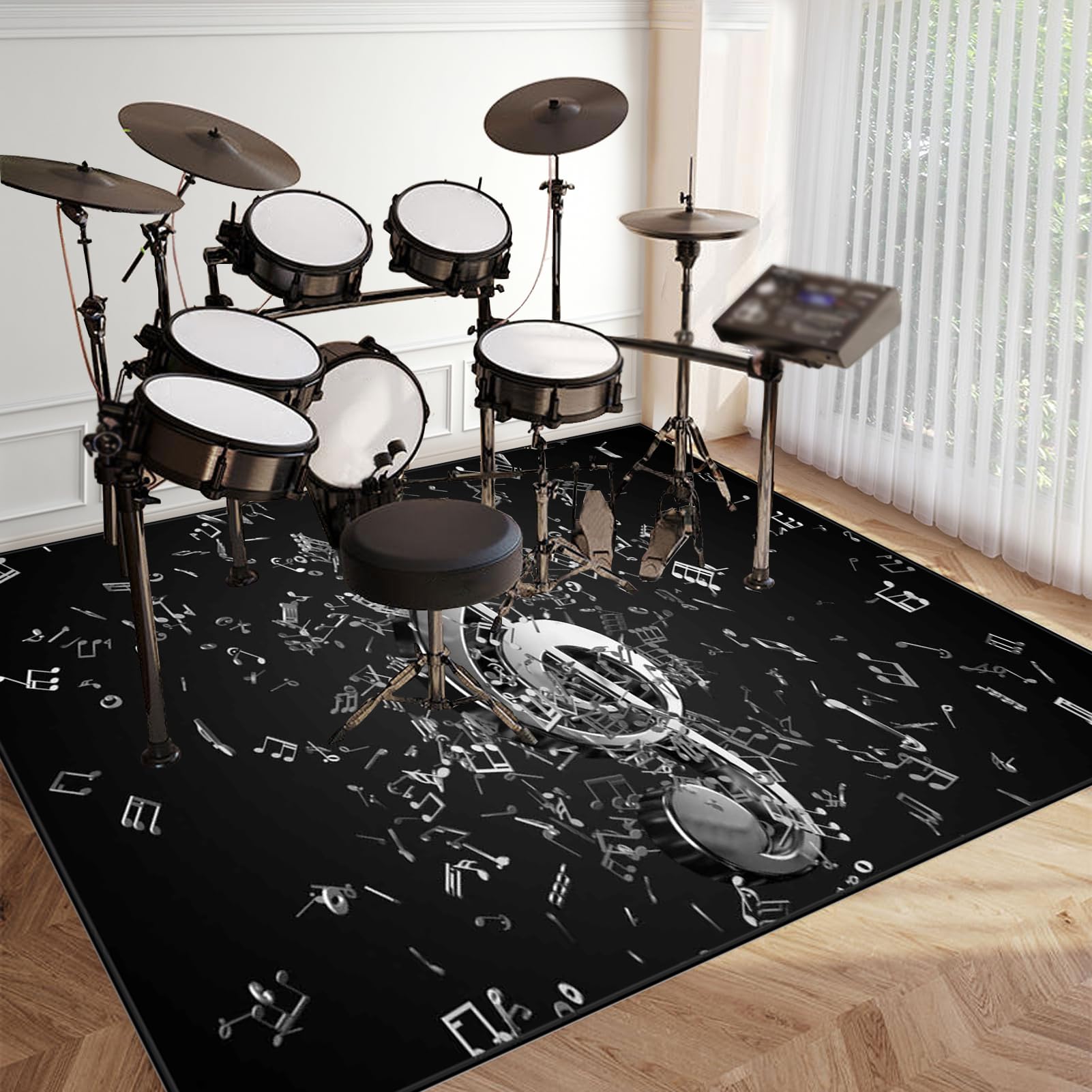 200 x 160 cm mata perkusyjna akustyczna mata ochronna bębna dźwiękochłonna mata elektroniczna Jazz zestaw perkusyjny do instrumentów basowych akcesoria perkusyjne