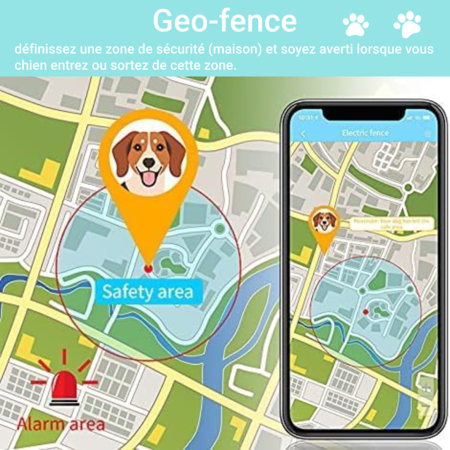 Collier GPS 4G TK919 Pro pour Chien - Traceur Anti-Fugue, Anti-Perte, Étanche - Moniteur d'Activité et Localisateur (Collier Inclus, Carte SIM Requise)