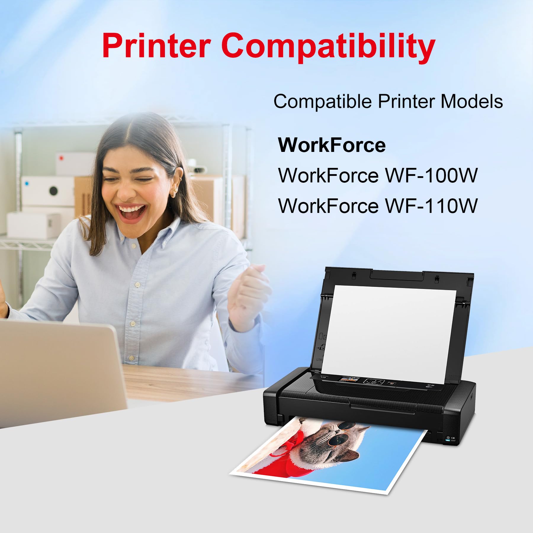 Encres Nalifestic 266 267 T266 T267 compatibles avec Les Cartouches EPS 2661 T2661 T2670 T-2661 T-2670 pour imprimantes à Encre pigmentée Workforce WF-100W et WF-110W (15 Noires, 10 Couleurs)
