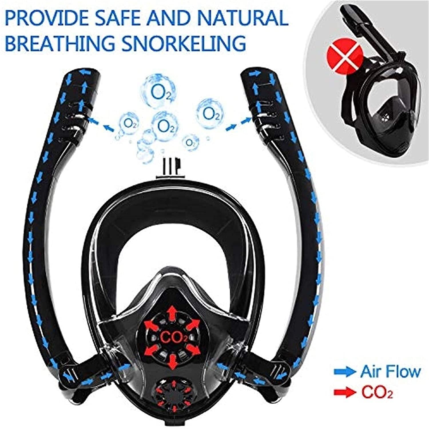 MRKU Occhiali da Sub Maschere da Sub Maschera da Snorkeling Maschera Integrale da Nuoto Anti-Appannamento Anti-Perdita Attrezzatura Subacquea Attrezzatura Professionale per Lo Snorkeling per Adulti e