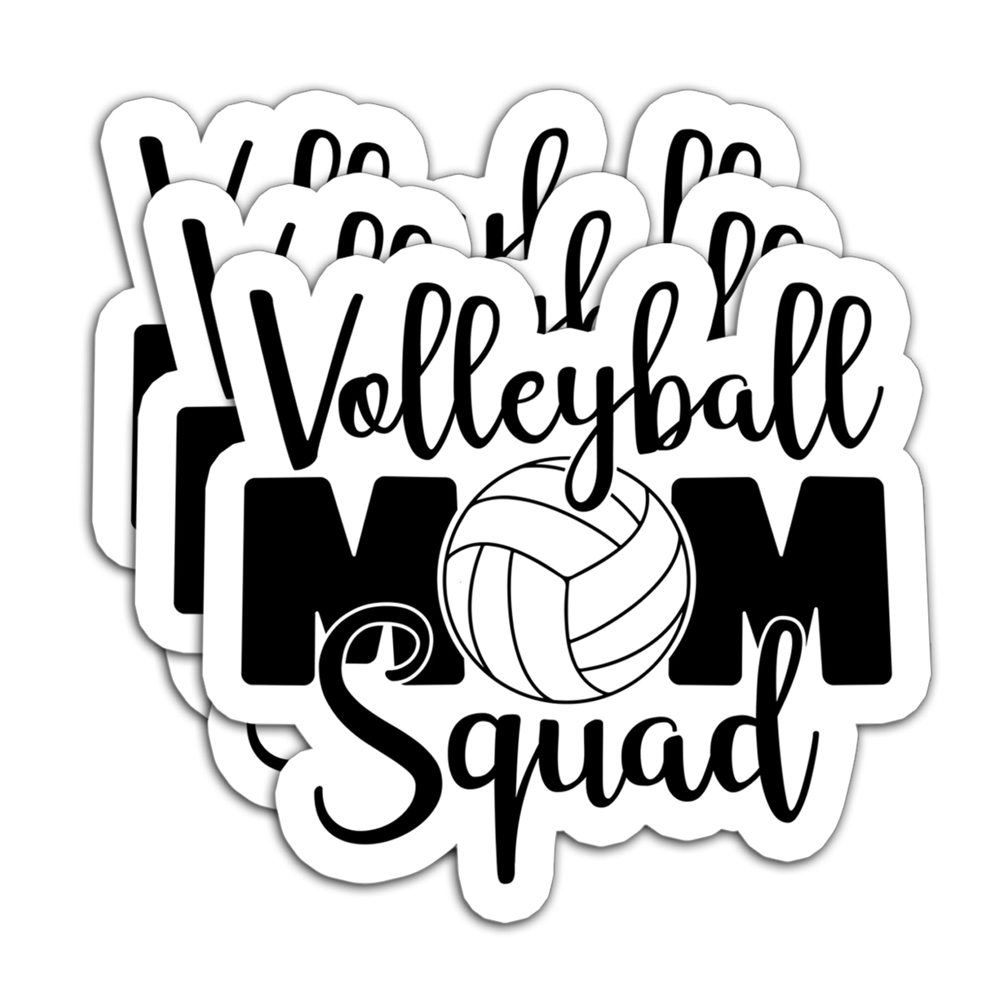 (3Pcs) Volleyball Mom Squad Sticker Volleyball Lover Decals for Books, Laptops, Phones, Tumblers, Water Bottles, Waterproof Vinyl Decal, Gifts for Mom Mama, Mother, Team, Women, Size 3 x 2.8 Inch