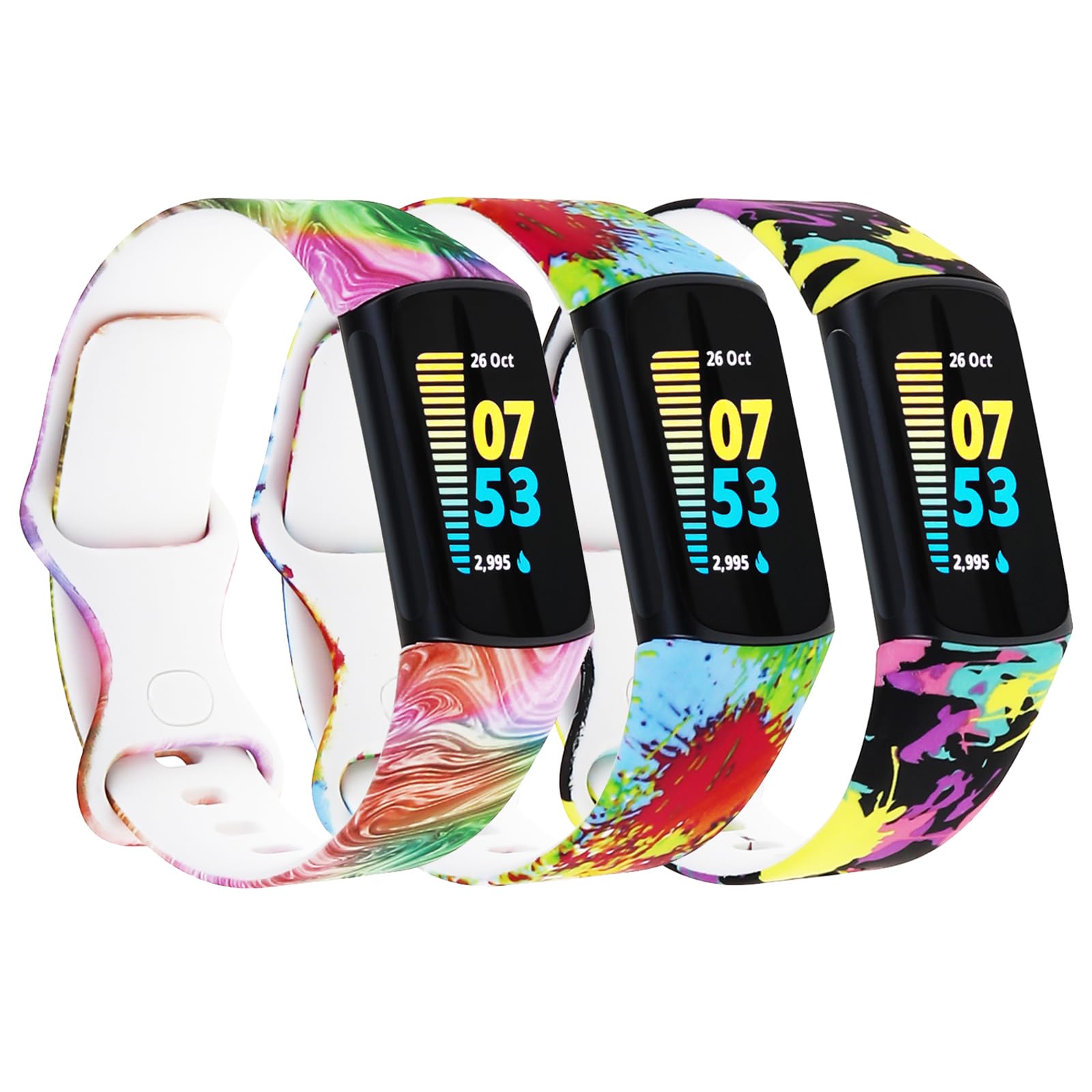 honecumi Charge 5/6 Replacement Bands for Women Silicone, Compatible with Fitbit Charge 5/6, Standard Watch Bands Accessories Small Large