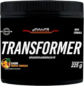 Fullife Nutrition, Pré-treino complementado com Beta-alanina, L-Arginina, Taurina e Cafeína, Transformer, Sabor Frutas Tropicais, Pote, 225 gramas • 45 Doses