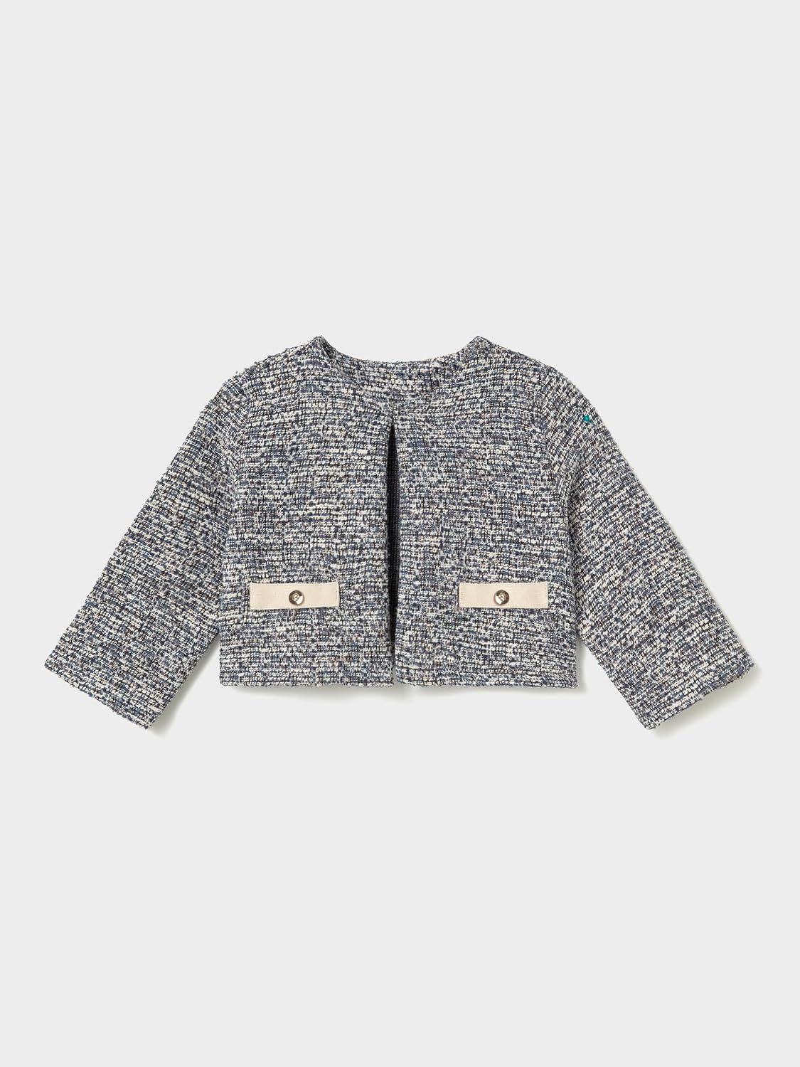 Mayoral Tweed-Knit Skirt Set for Baby-Girls Navy