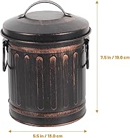 Vista 3 de Cubo de ceniza de metal con tapa para chimeneas, estufas de leña, 7.48 x 5.12 x 13 pulgadas