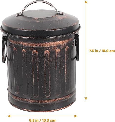 Miniatura 3 de Cubo de ceniza de metal con tapa para chimeneas, estufas de leña, 7.48 x 5.12 x 13 pulgadas