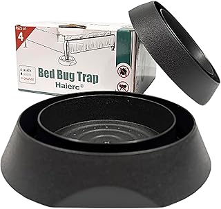 4 Pack PESTEZE Reusable Bed Bug Insect Trap, Monitor & Detector for Bed Posts & Furniture Legs [6 x 1.5 Inch] Intercepts & Protects Against Bed Bugs Without Hash Chemicals