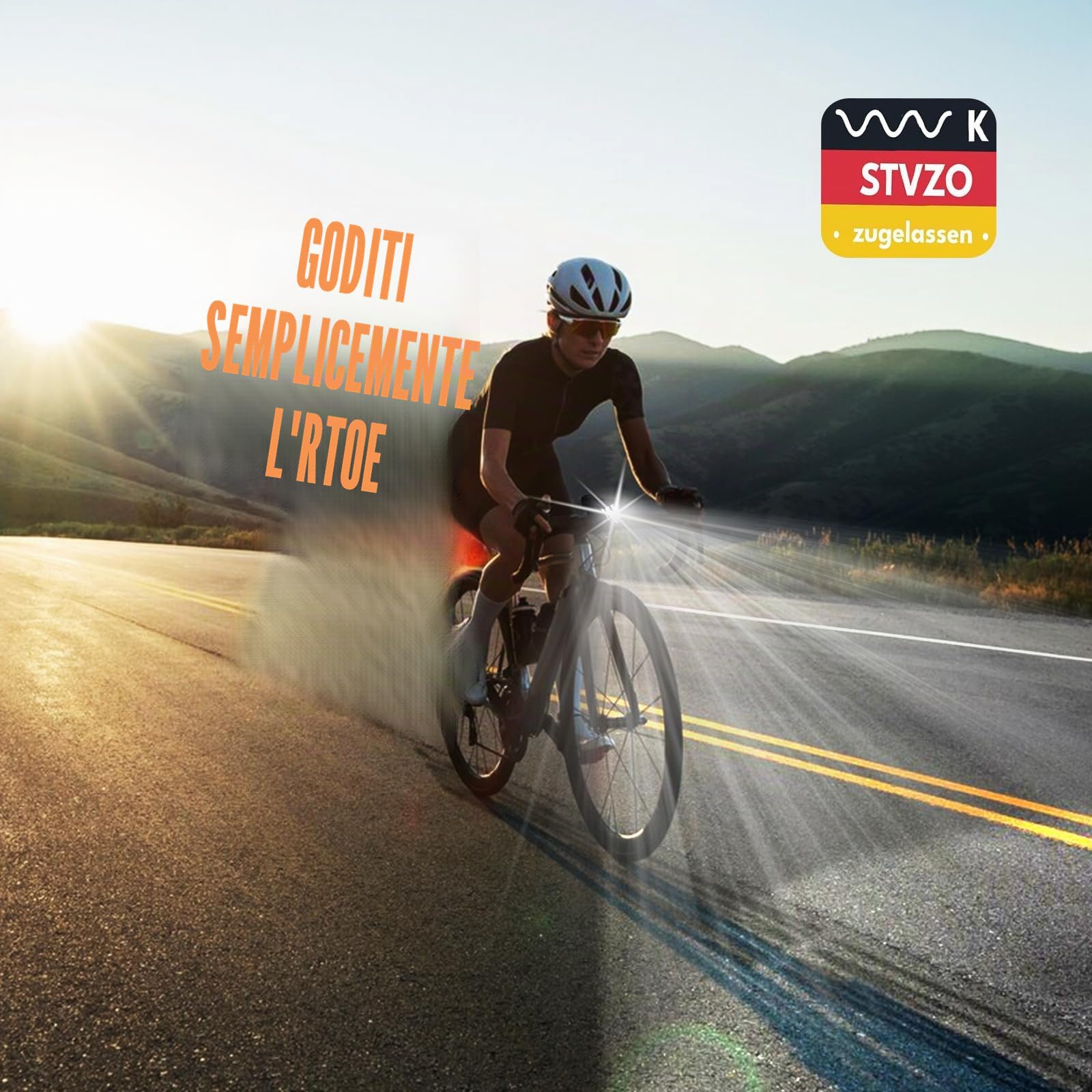 ANTELA Luci Bici Anteriori & Posteriori | USB Ricaricabile LED, con Sensore Automatico, Kit di Impermeabile Luce Bici, Ispezione dei freni, per Guida Notturna