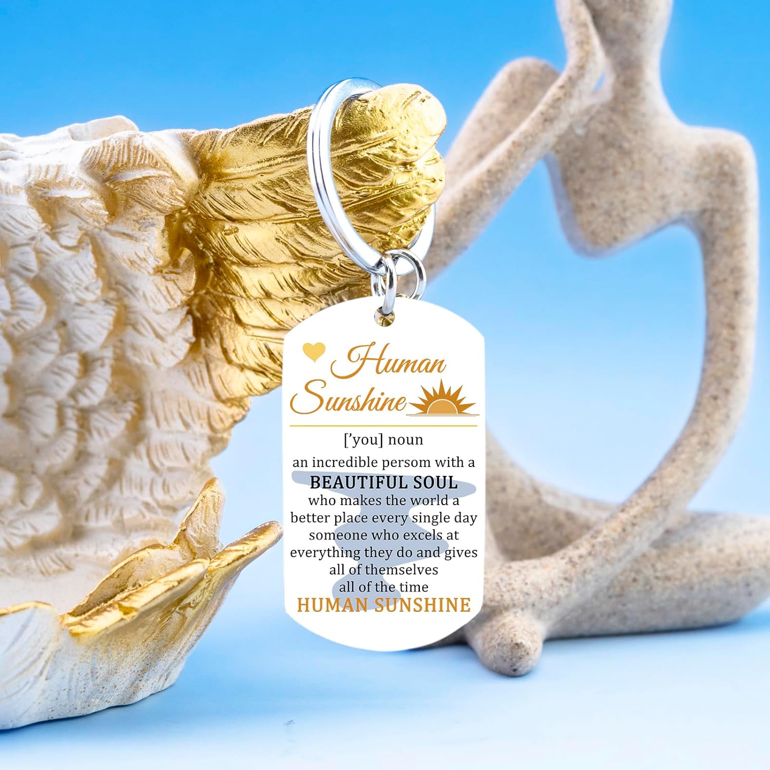 Sunshine Gifts for Women Inspirational Gifts for Best Friend Coworker Family Sunflower Keychain Birthday Gift for Women Friends Human Sunshine Keyring - Image 5