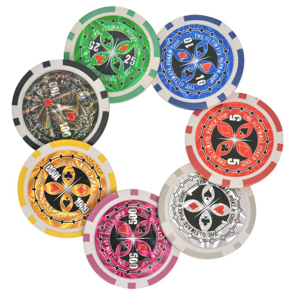Festnight Set da Poker/Blackjack con 600 Chips/fiches in Vaglietta Alluminio