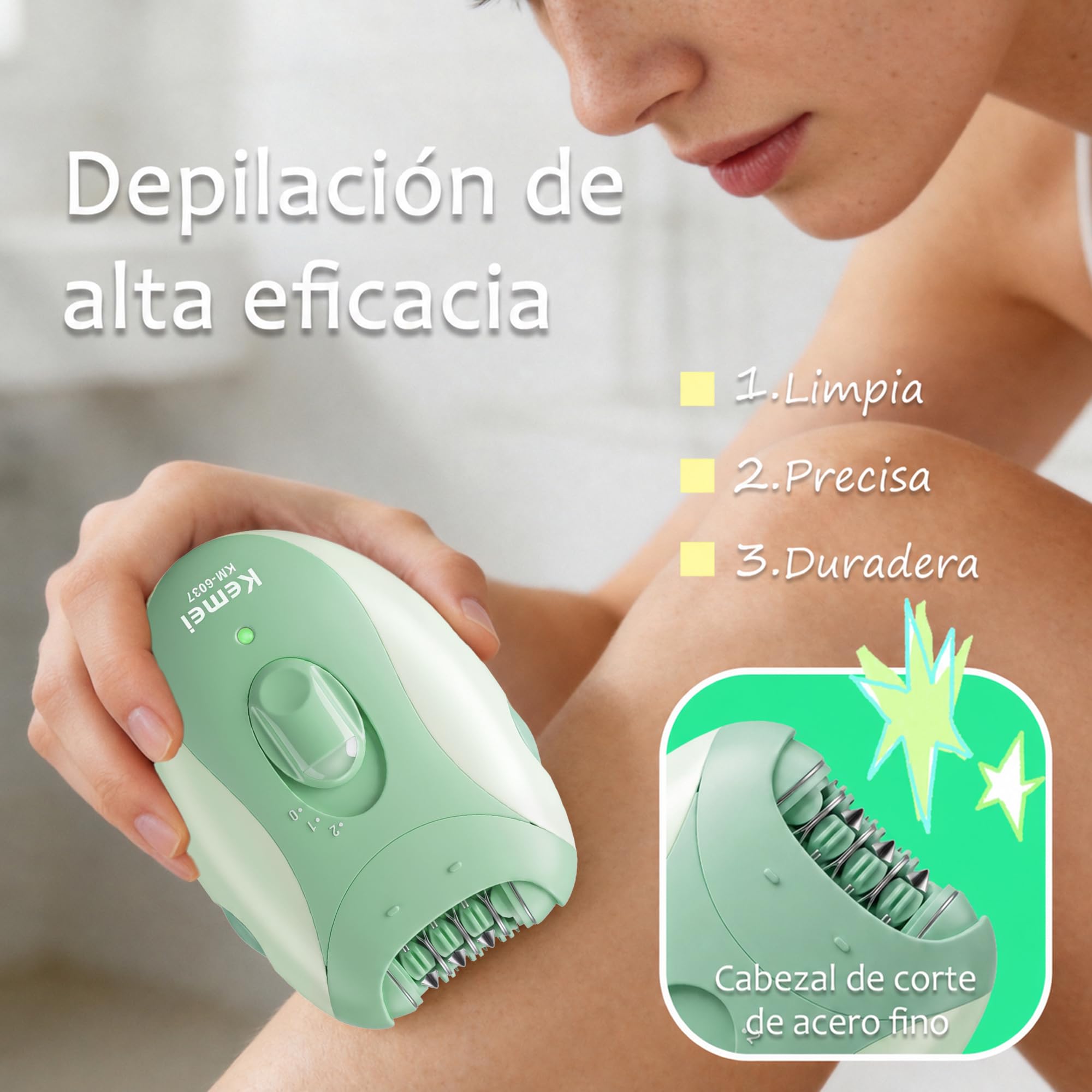 KEMEI 4-en-1 Depiladora Eléctrica Mujer, Afeitadora Corporal