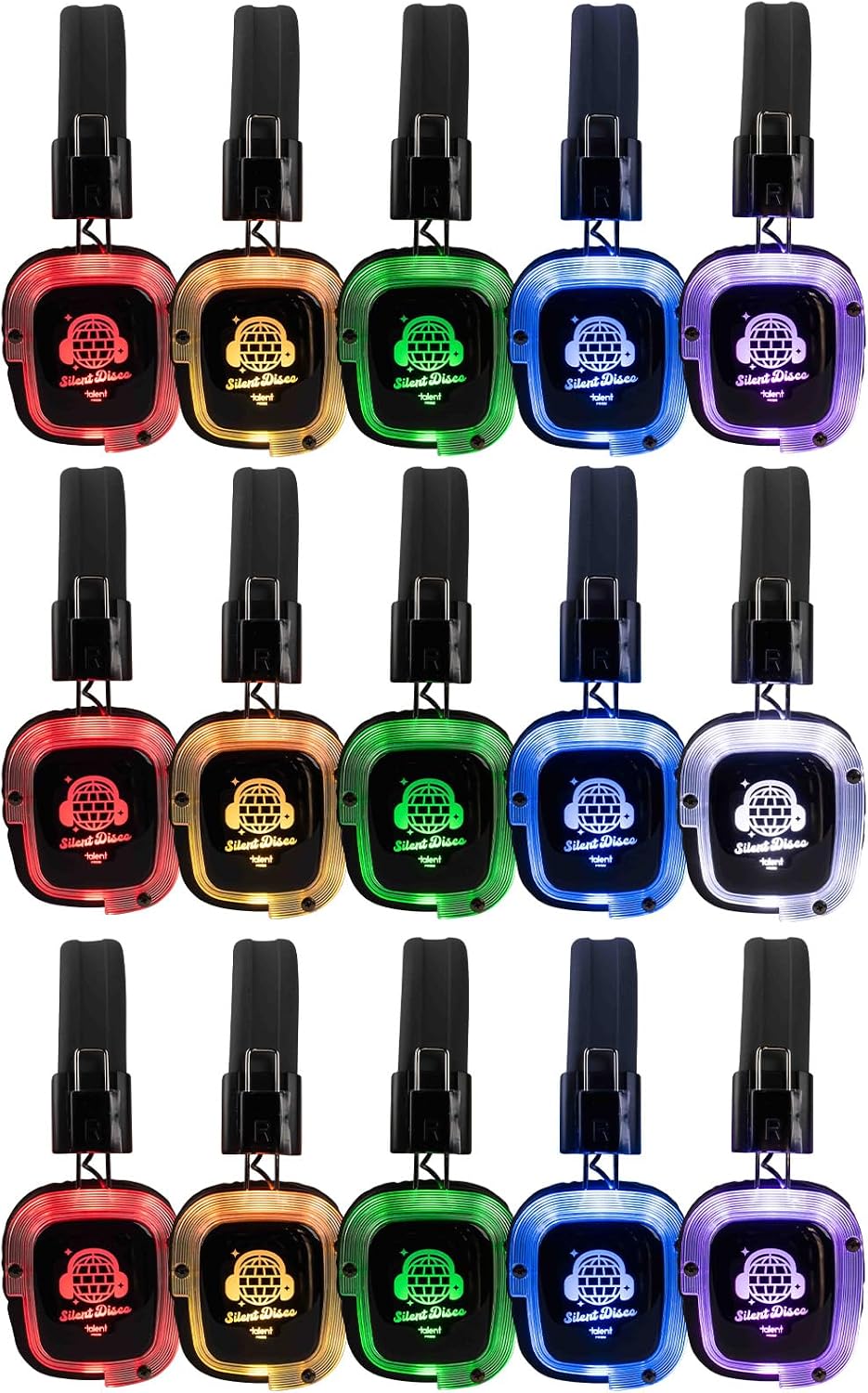 Talent Silent Disco Prism Color Changing Headphone 15 Piece Expansion Pack