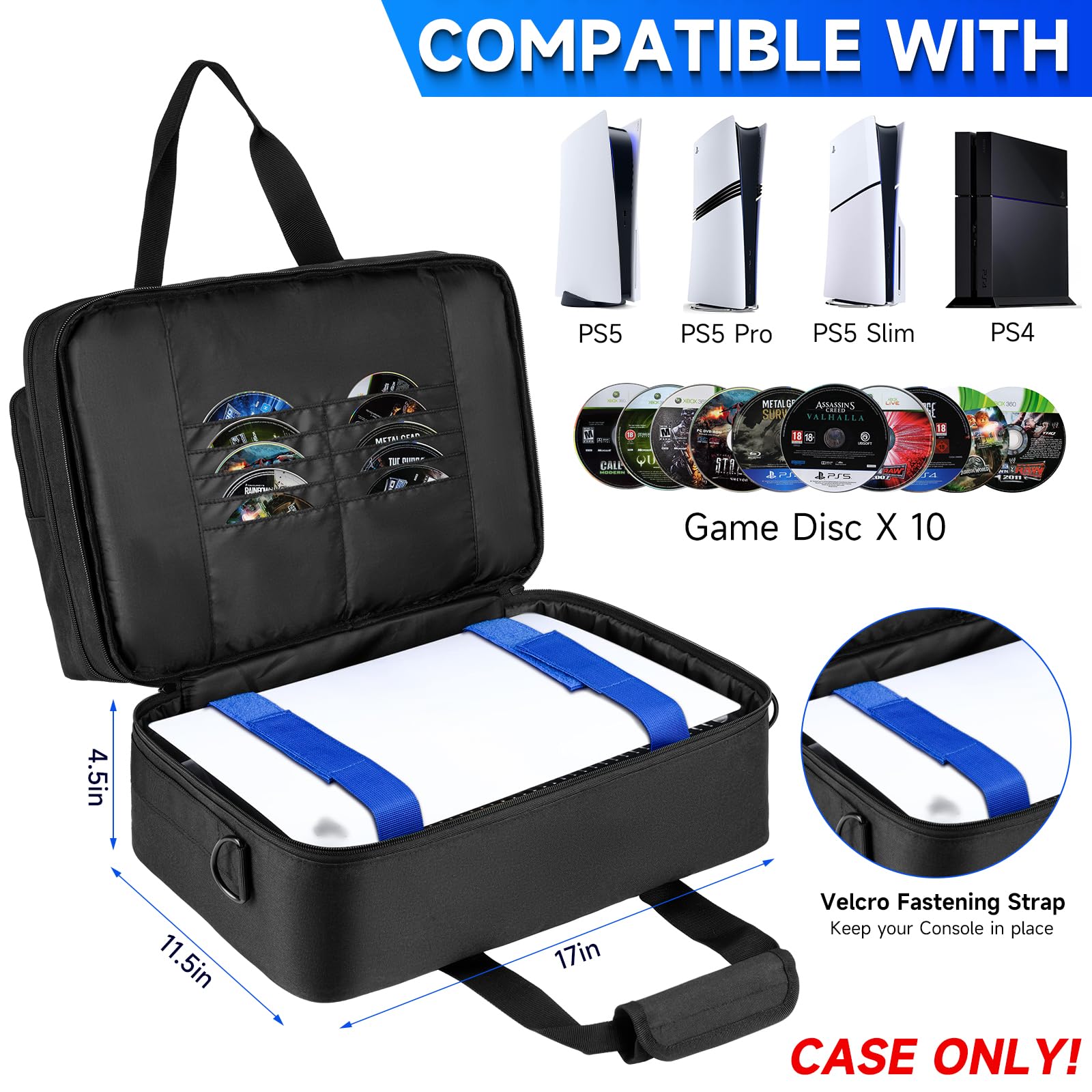 Amazon.com: LEFOR·Z Carrying Case Compatible with PS5/PS5 Pro/PS4