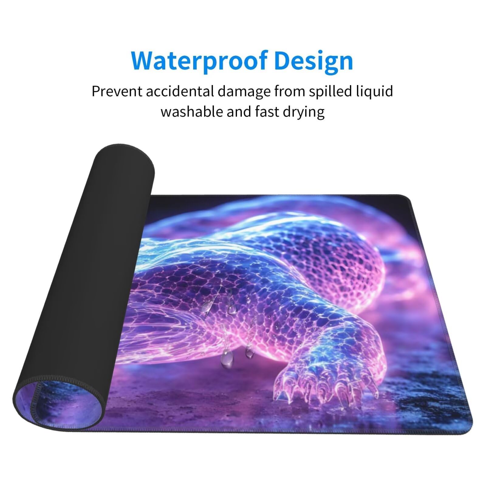 Tapis de Souris XXL 1200x600 mm, Animal Tapis de Souris Serpent Tapis Souris XXL 120 X 60 CM, Antidérapant sous Main Bureau à Bords Cousus, Mouse Pad avec Surface en Caoutchouc antidérapant U-329