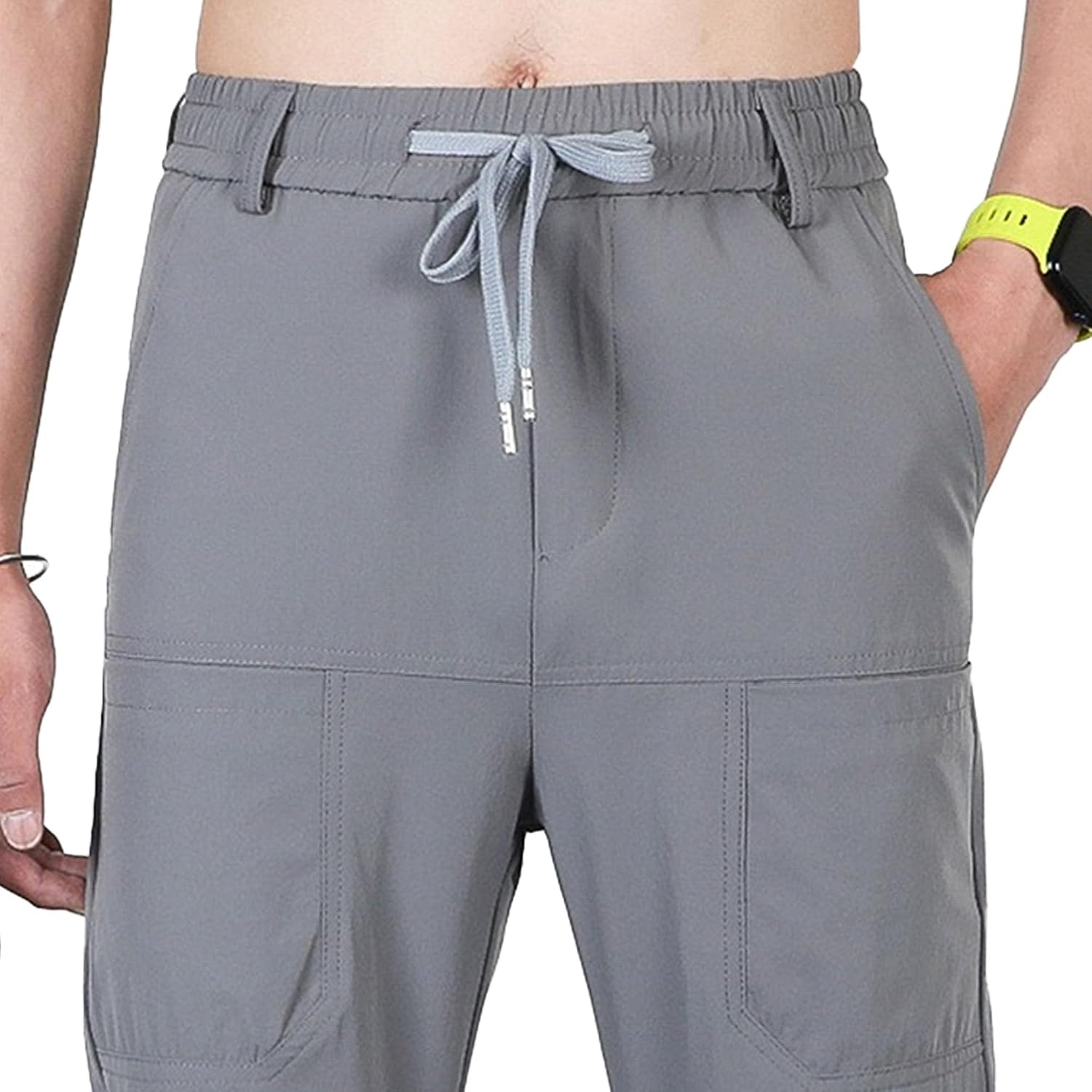 Men's Straight Leg Casual Stylish Outdoor Pants Elastic Waist Sweatpants Outdoor Pants Solid Jogging Trousers