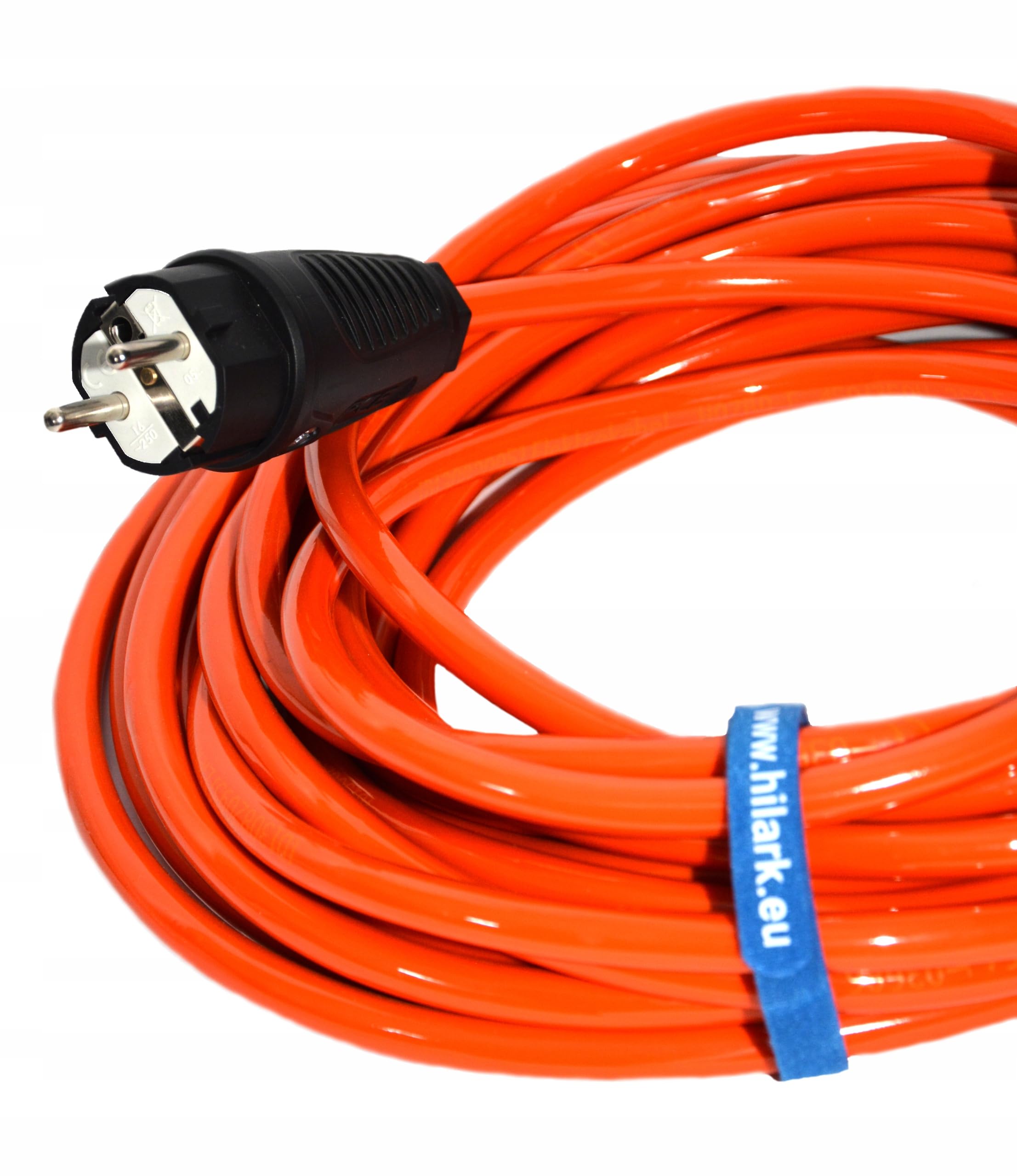 Hilark - Prolunga elettrica H07BQ-F 3g2,5 mm (3 x 2,5 mm), spina industriale CEE a 3 pin, adattatore per campeggio, auto, barca, cantiere (35 metri, arancione)