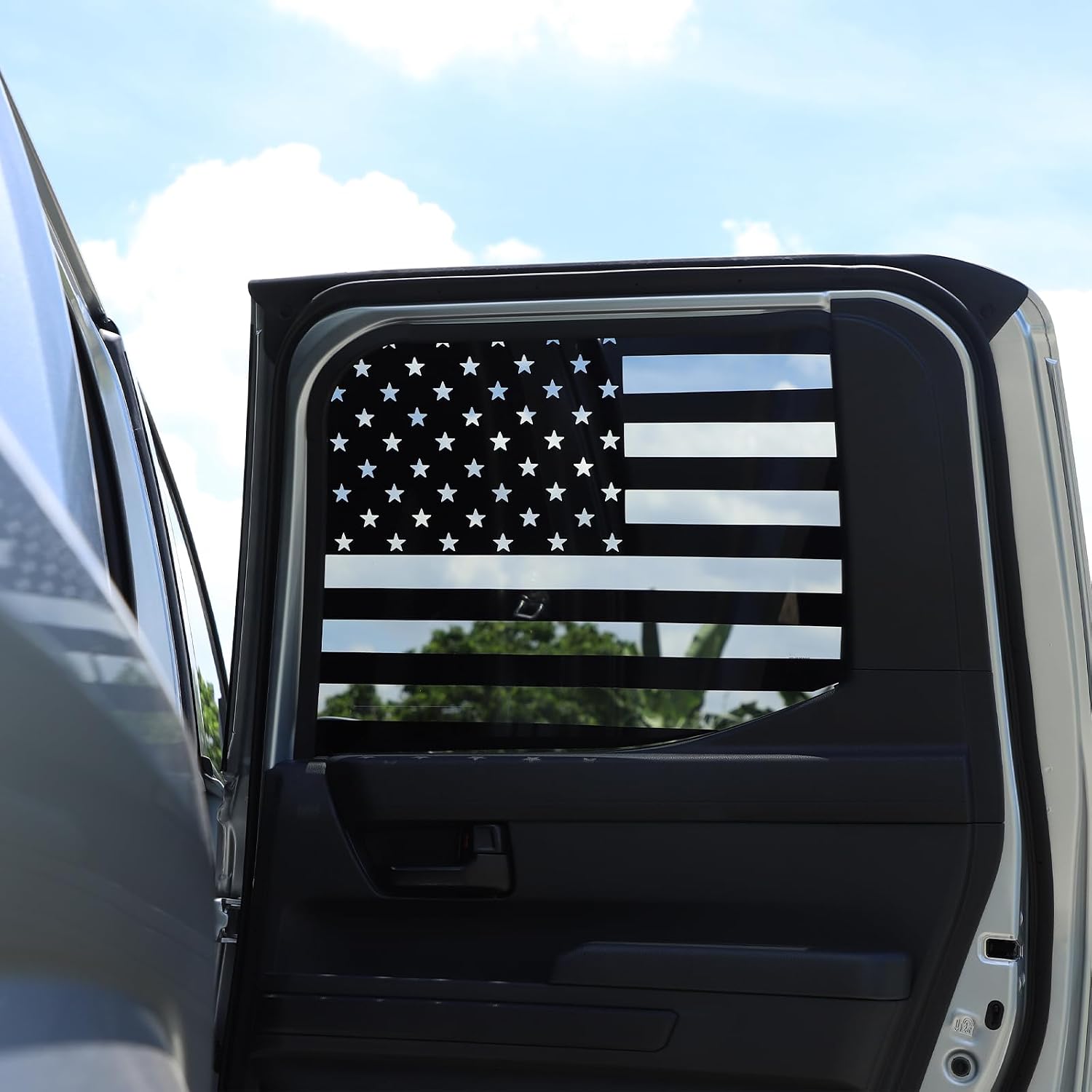 Rear Side Window Decal Sticker Compatible with Toyota Tacoma 2024 2025 2026 Tailgate Side Window Panel Vinyl Protection Decoration Accessories 2PCS (American Flag)