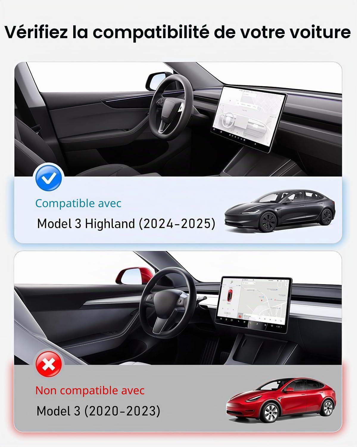 topfit Pare Soleil pour Tesla Model 3 Highland Protection Solaire Contre Les Rayons UV pour Tesla Model 3 Highland