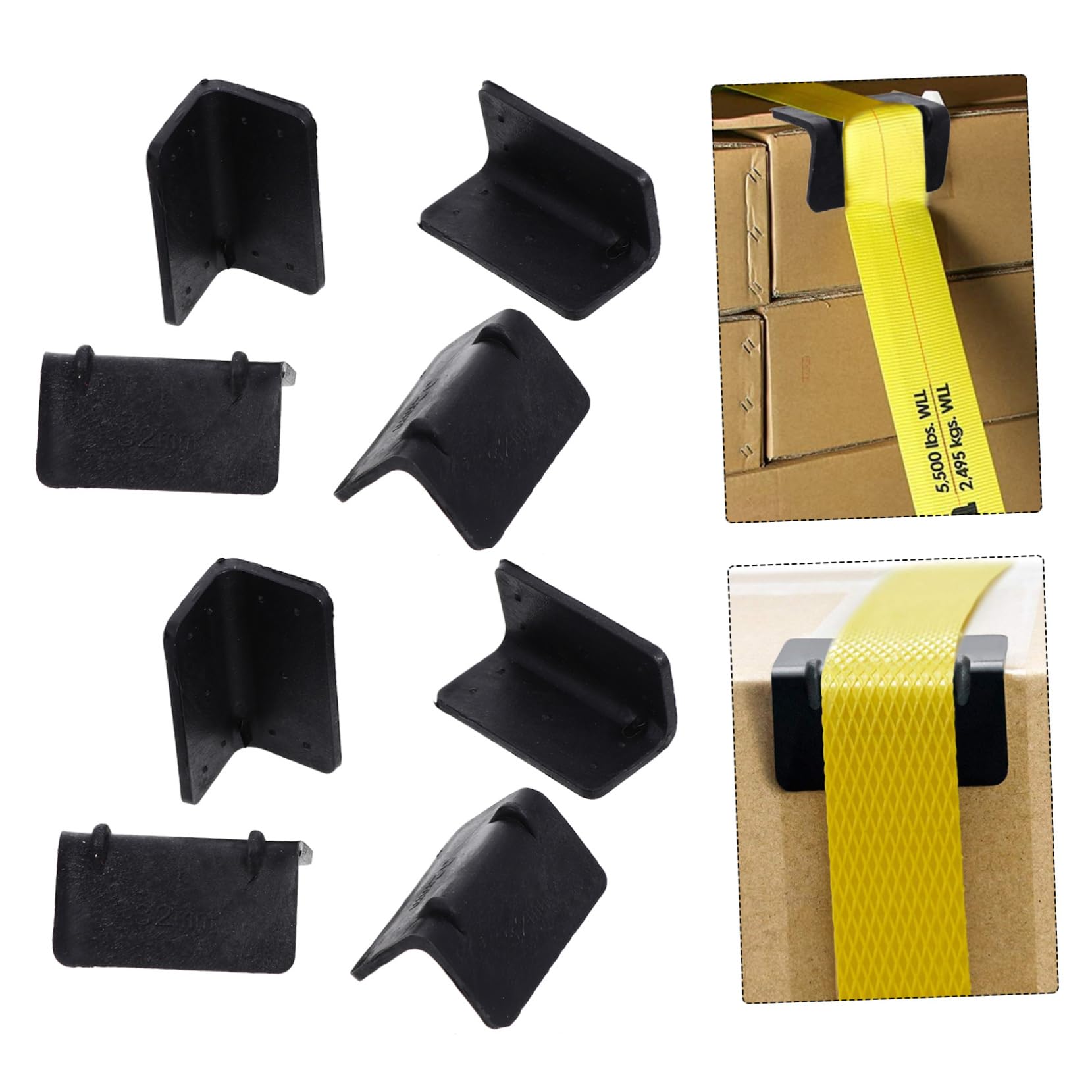 CVUTOVO Plastic Corner Guards 5.5X1.2X1.2 Inch Heavy Duty Edge Protectors for Cargo Strap and Pallet Load Protection Black 100 Pack - Image 3