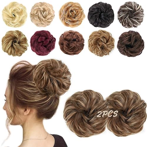 Vista 31 de MORICA Extensión de pelo sintético en forma de moño rizado y ondulado para mujeres (85H6A)