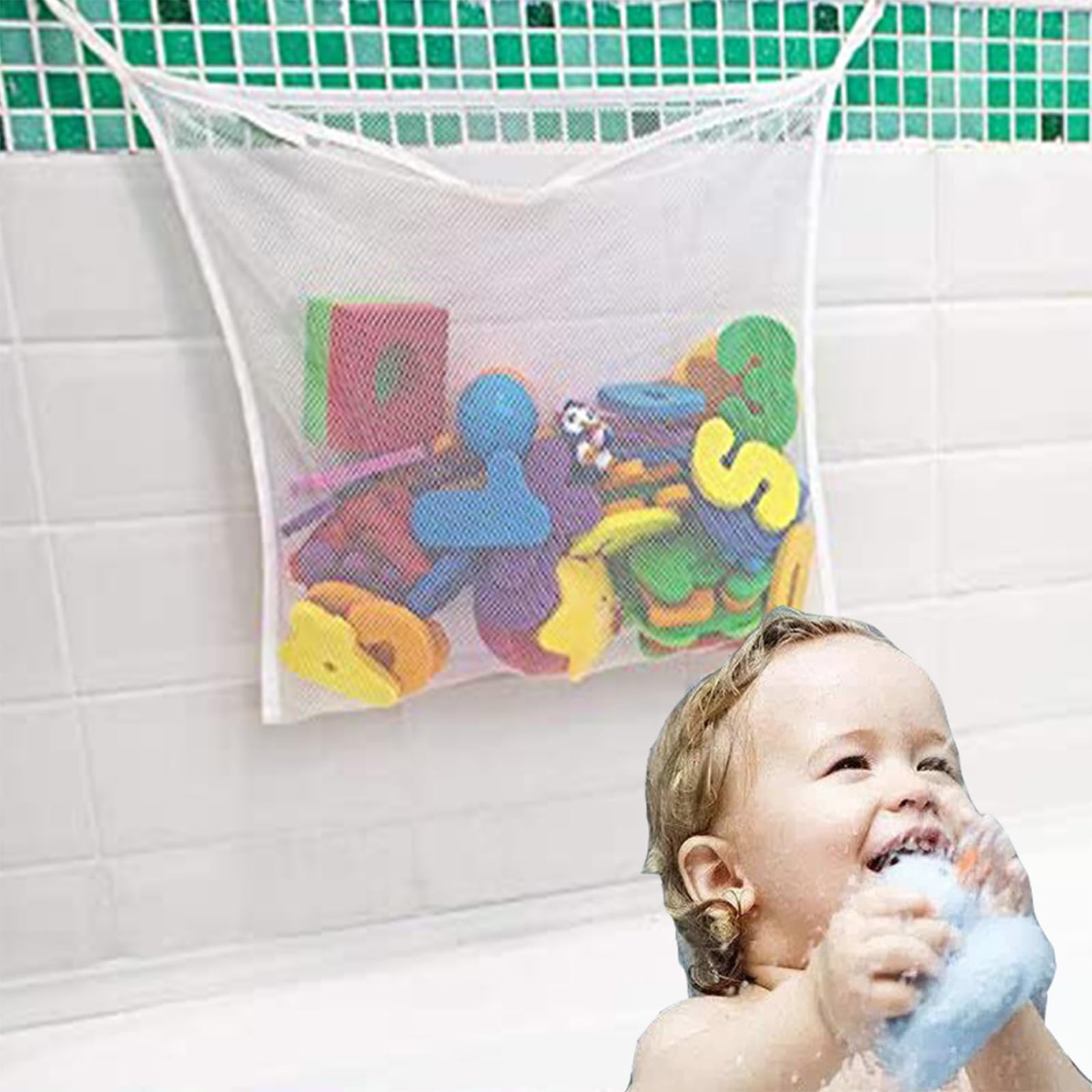Bath Toy Storage, 2 Pcs Bath Toy Net, Bath Toy Organizer Bathroom Storage Net - Image 4