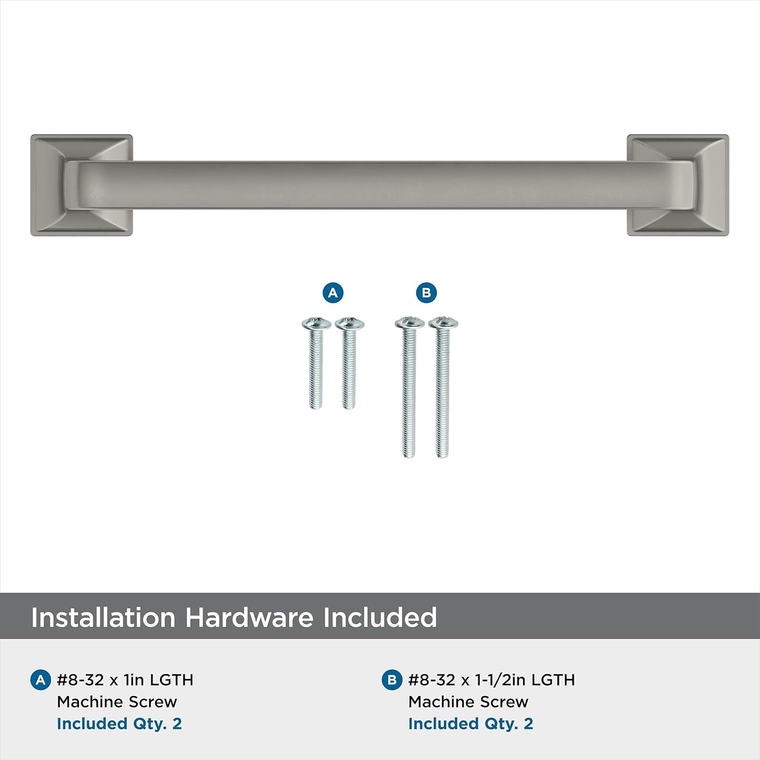 Amerock Ville 5-1/16 inch (128mm) Center-to-Center Satin Nickel Cabinet Pull - 10 Pack