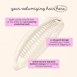 Cobana Banana Clip Hair Clips - Volumizing Hair Claw Clips & Hair Styling Accessories for Thick & Thin Hair - Large 6\'\' Set of 2 (Neutral)