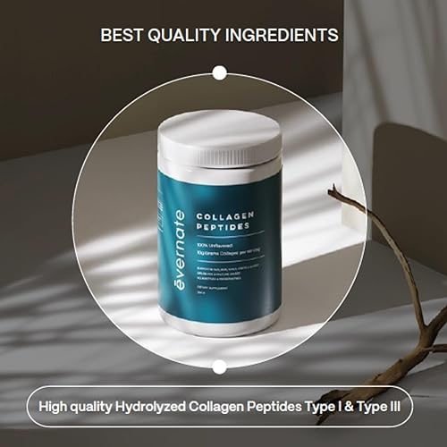 Miniatura 4 de Evernate Polvo de péptidos de colágeno  Proteína de colágeno hidrolizada sin sabor para cabello, piel, uñas, huesos y articulaciones  Colágeno para