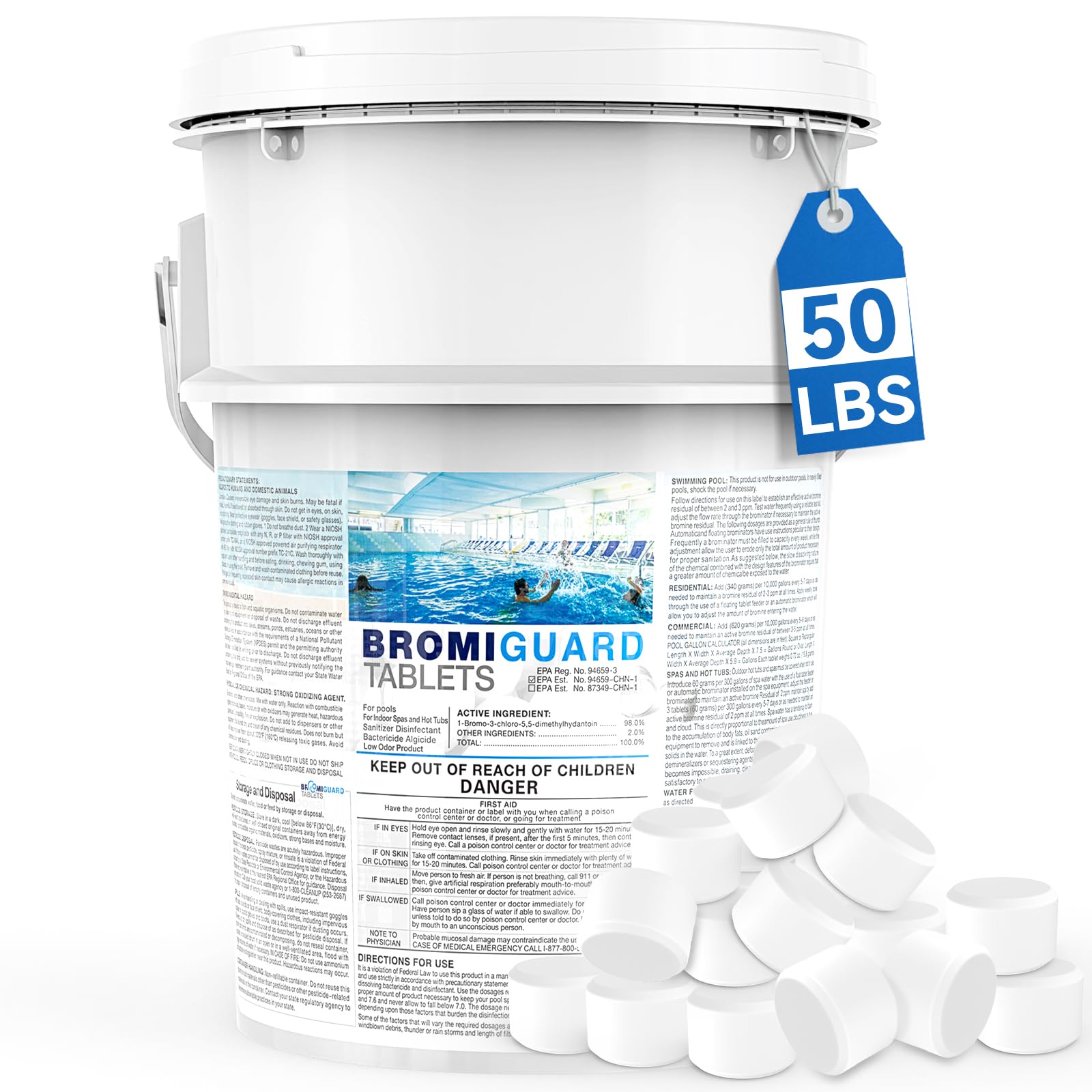 Bromine Tablets for SPA Hot Tub 50LB Tabs Brominating Tablets Booster